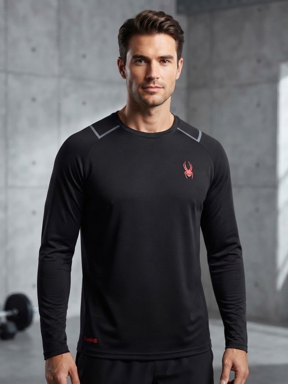 Spyder Active Men's XL Black Long Sleeve Athletic Shirt "PROWEB" EUC
